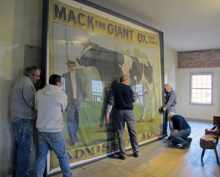 Installing the popular Mack the Giant Ox banner Molly and Van are on the right)