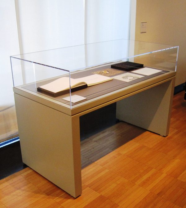 L Case - Archival Exhibit Case with hinged vitrine allows easy access